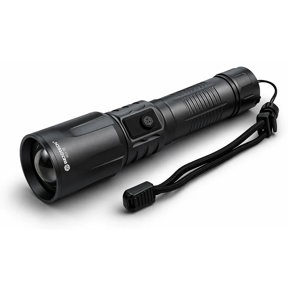 BD-13 15W TG LED Alüminyum Alaşımlı Zoomlu Type-C Dijital Göstergeli Şarjlı El Feneri
