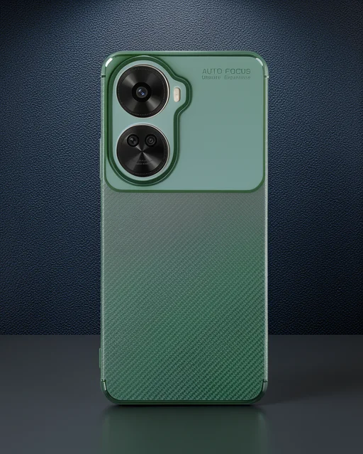 Huawei Nova 12 Se Kılıf Auto Focus Karbon Kapak - Koyu Yeşil