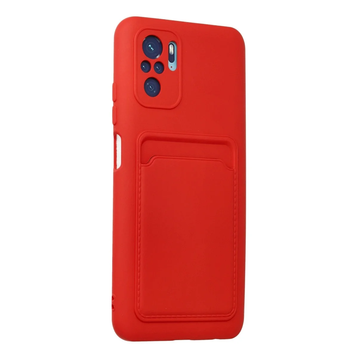 Xiaomi Redmi Note 10s Kılıf Kelvin Kartvizitli Silikon - Kırmızı görsel 2