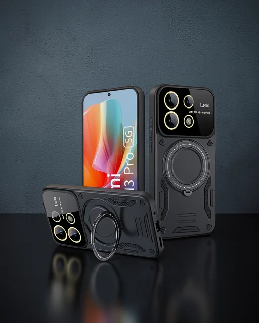 Xiaomi Redmi Note 13 Pro 5g Kılıf Joy Lens Standlı Kapak - Siyah