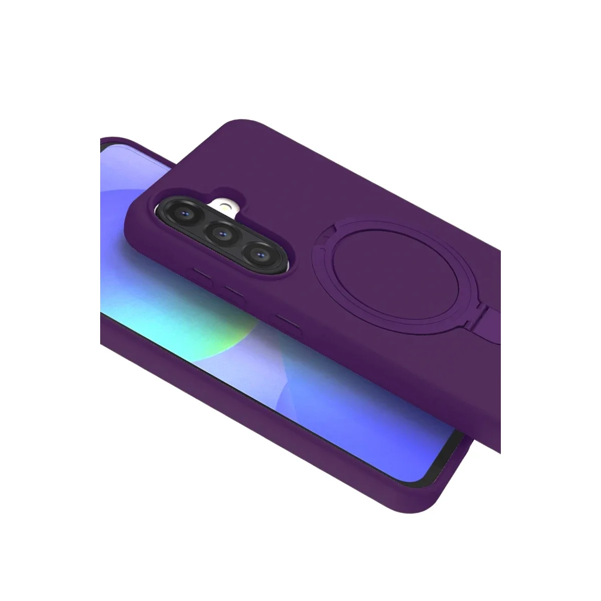 Samsung Galaxy A36 Regal Magsafe Standlı Kapak - Derin Mor görsel 3