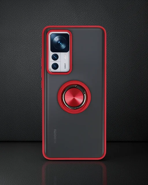 Xiaomi Mi 12t Pro Kılıf Montreal Yüzüklü Silikon Kapak - Kırmızı