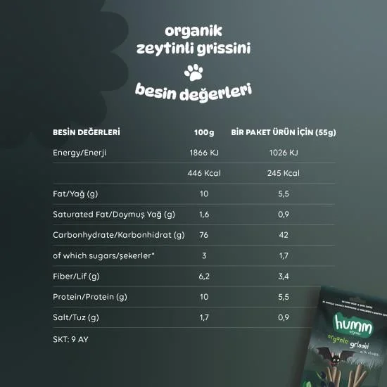 Humm Organik Vegan Zeytinli Grissini 55 Gr görsel 4