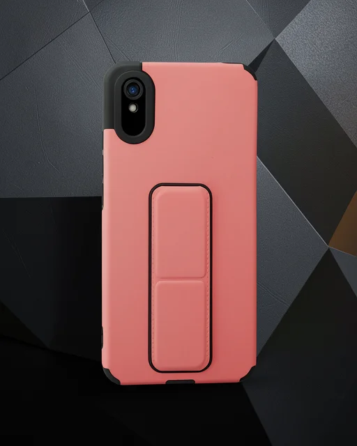 Xiaomi Redmi 9a Kılıf Mega Standlı Silikon - Pudra