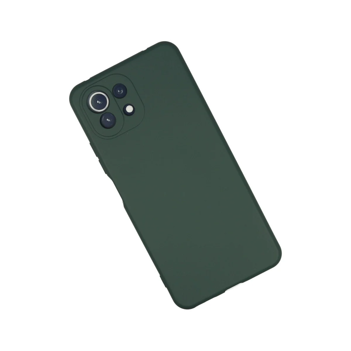 Xiaomi Mi 11 Lite Kılıf Nano İçi Kadife Silikon - Koyu Yeşil görsel 2