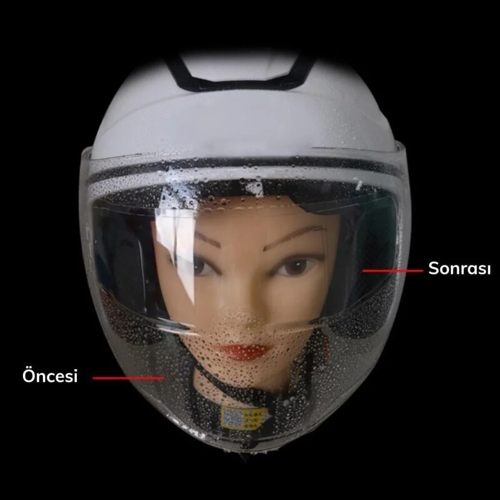 Buğu Önleyici Motosiklet Kaskı Vizörü Su Geçirmez Dayanıklı Çizik Koruma Lens Filmi (adet fiyatıdır) görsel 3