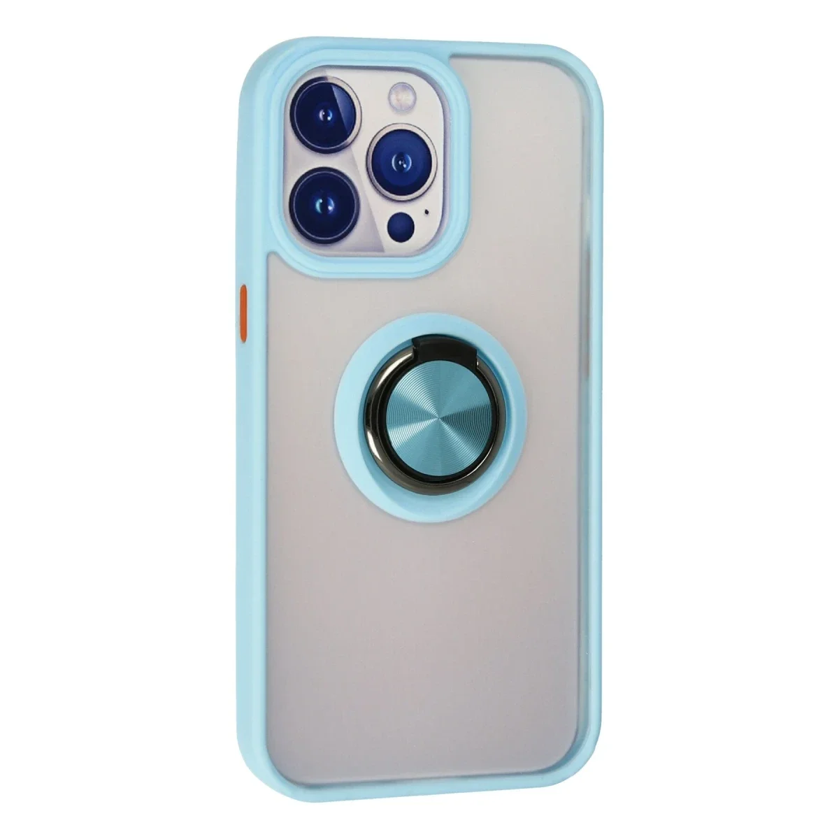 Apple iPhone 15 Pro Max Kılıf Montreal Yüzüklü Silikon Kapak - Buz Mavi görsel 3