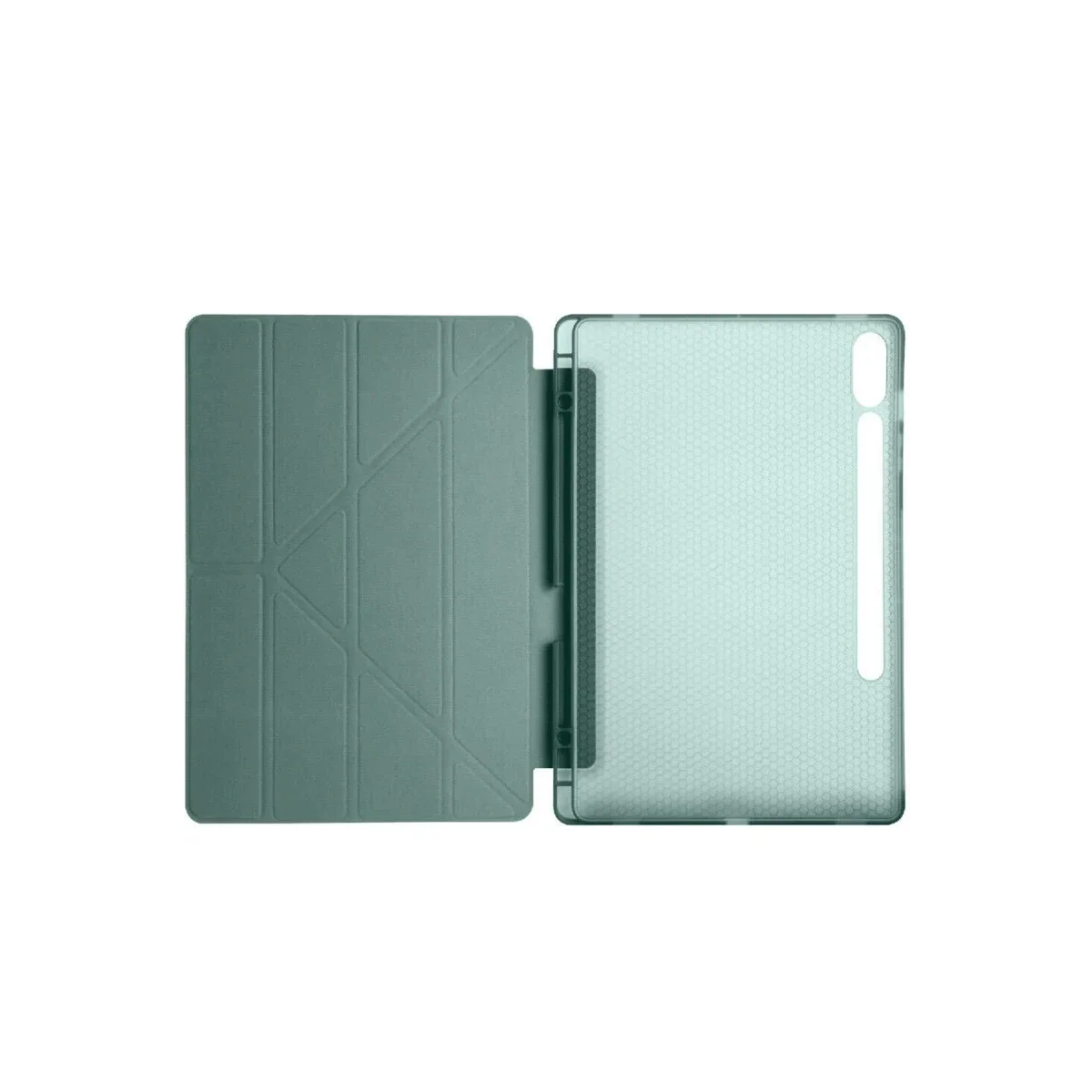 Samsung Galaxy X510 Tab S9 FE 11 Kılıf Kalemlikli Mars Tablet Kılıfı - Koyu Yeşil görsel 3