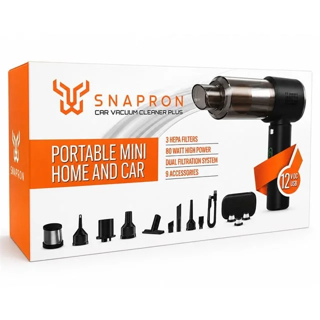 Snapron SNV-3002 80W 7.4V Şarjlı ni Araç ve Ev Süpürgesi + Çift Filtrasyonlu Çok Fonksiyonlu Tezlik Seti görsel 2