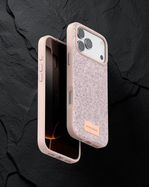 Onegif Apple İphone 17 Pro Bright Simli Kapak - Pembe
