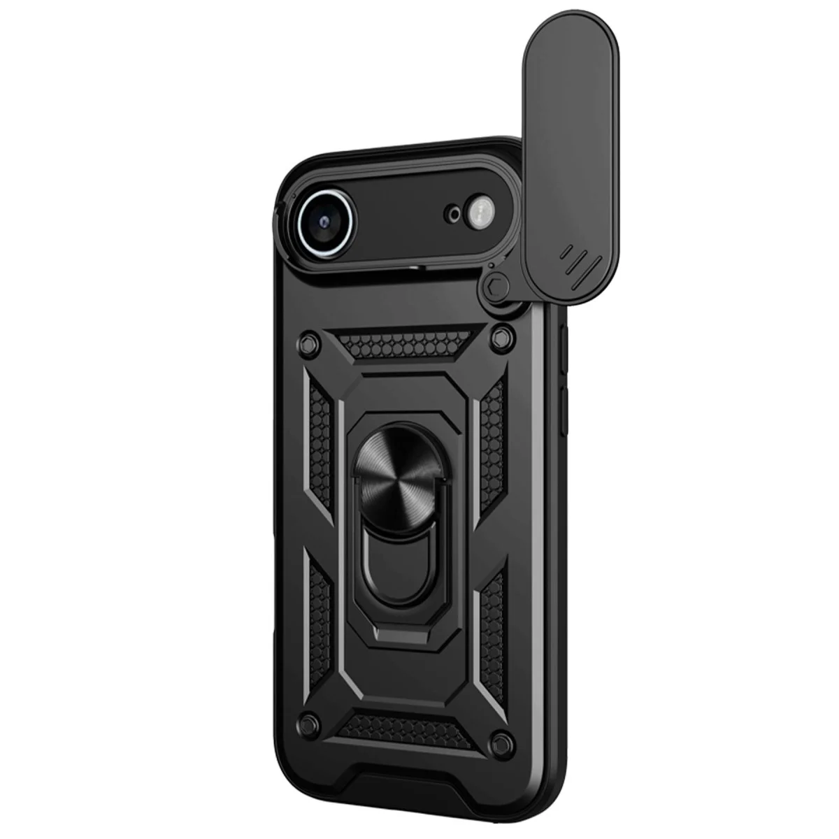 Apple İphone 17 Air Pars Lens Yüzüklü Silikon - Siyah görsel 2