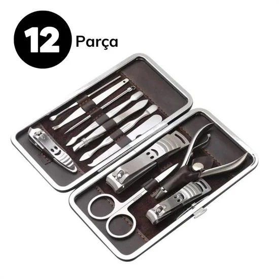 12 Parça Çanta Tipi Manikür Pedikür Tırnak Bakım Seti görsel 3