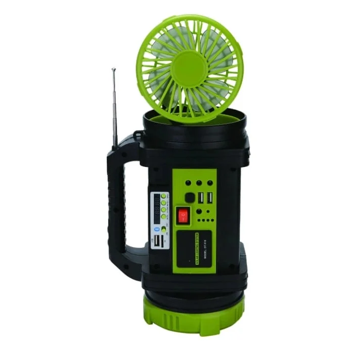 WS-5683 30W Şarjlı Solar Ev Aydınlatma Seti Radyo Fan Powerbank Spot Fener görsel 5
