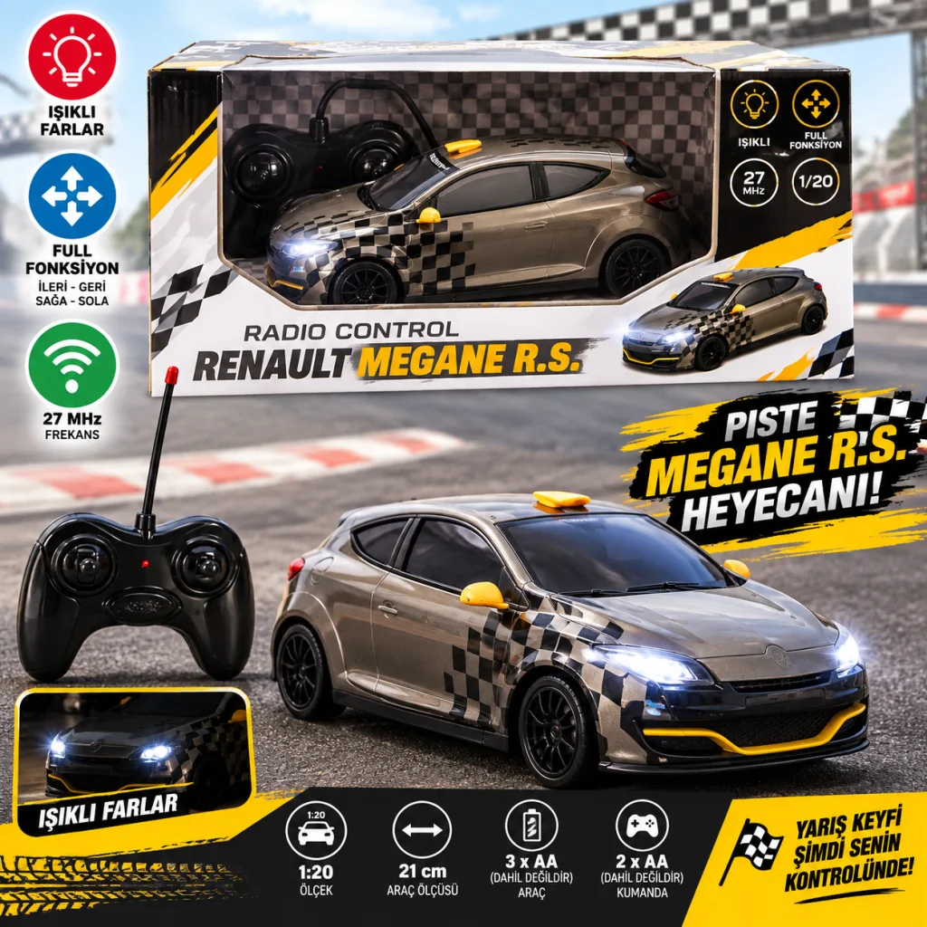 1:20 Renault Megane R.S. Işıklı Uzaktan Kumandalı Araba