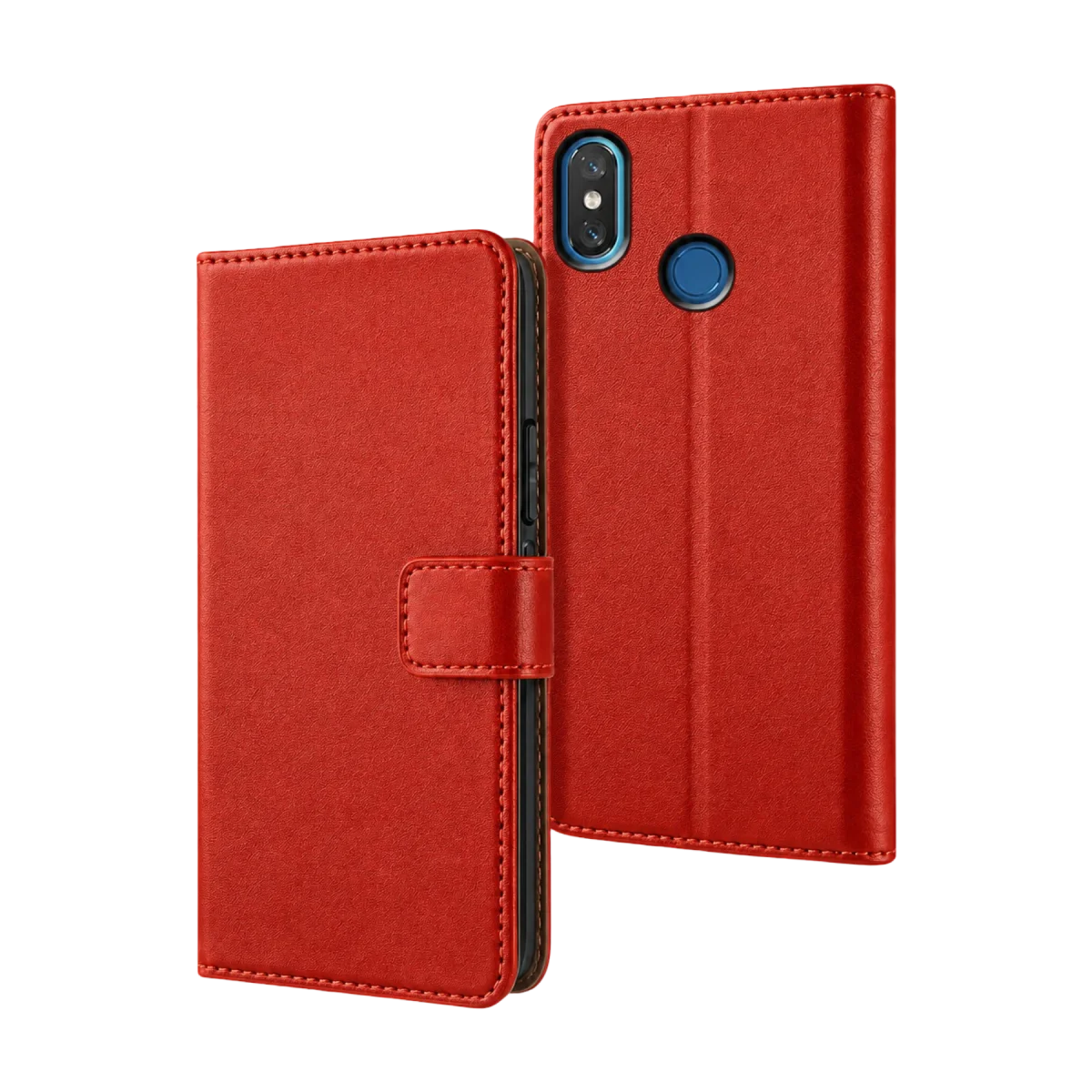 Xiaomi Mi 8 Trend S Plus Kapaklı Kılıf - Kırmızı