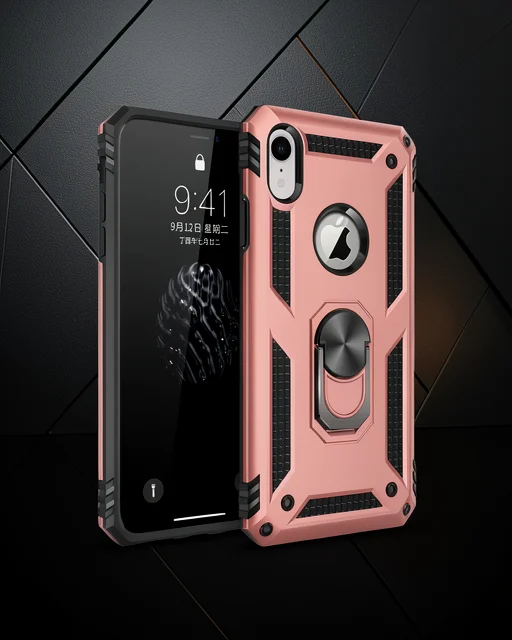 Apple İphone Xr Kılıf Sofya Yüzüklü Silikon Kapak - Rose