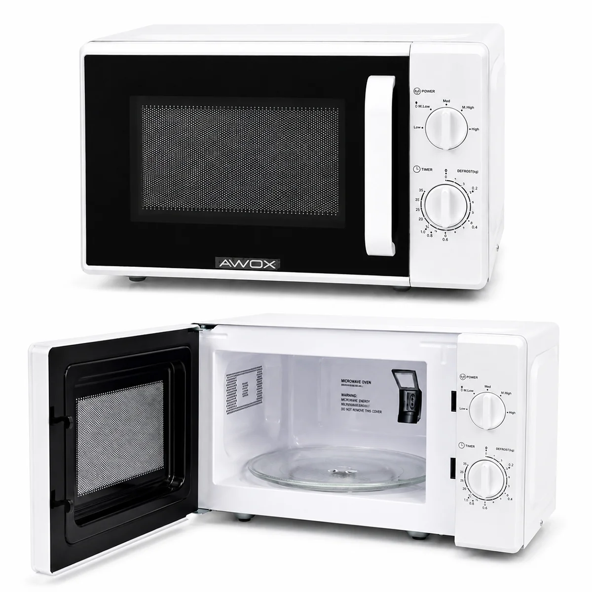 20L 700W Mikrodalga Fırın - 5 Güç Kademesi, Buz Çözme, Beyaz görsel 2