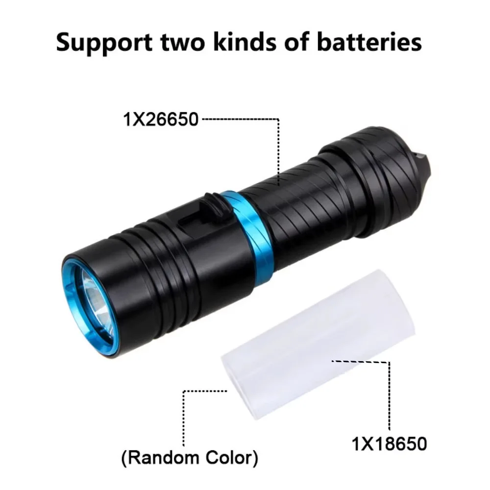WS-4545 10W 1800 Lümen Şarjlı Su Altı Feneri Type-C, 5000 mAh, 100 m Menzil, Su Geçirmez görsel 4