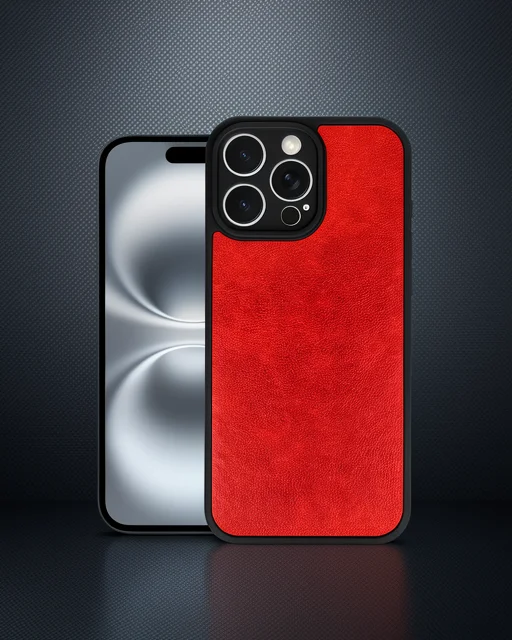 Apple İphone 16 Pro Max Kılıf Aras Deri Kapak - Kırmızı