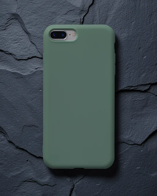 Apple İphone 7 Plus Kılıf Nano İçi Kadife Silikon - Koyu Yeşil
