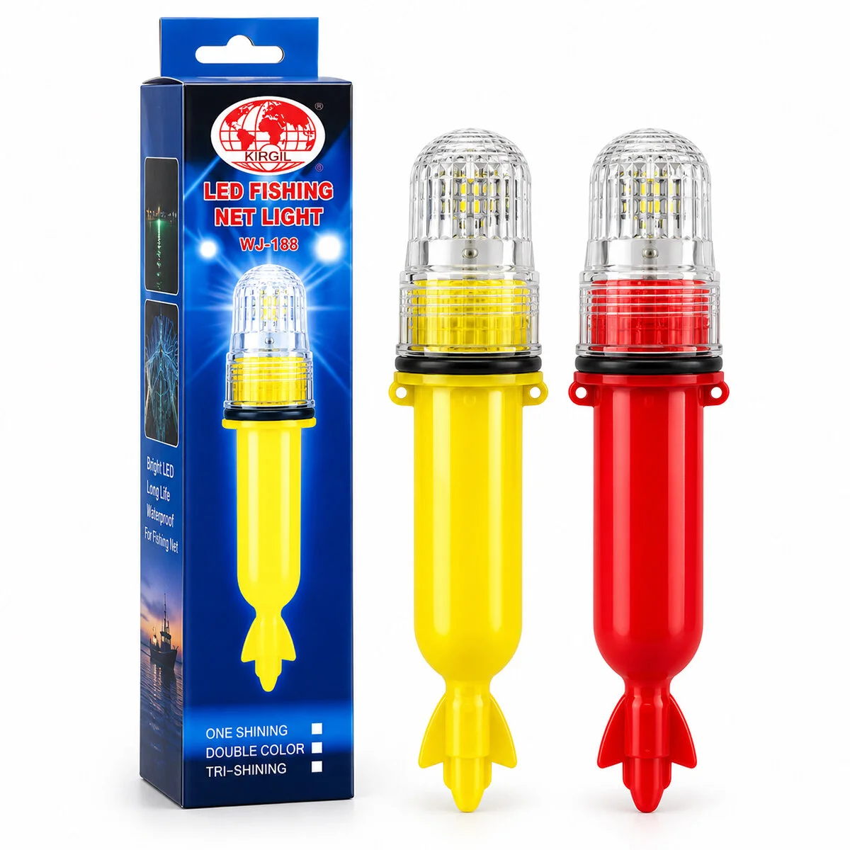 Pilli 15LED Balıkçı - Domuz Feneri Sinyalli Roket Modeli Su Geçirmez WLH-188