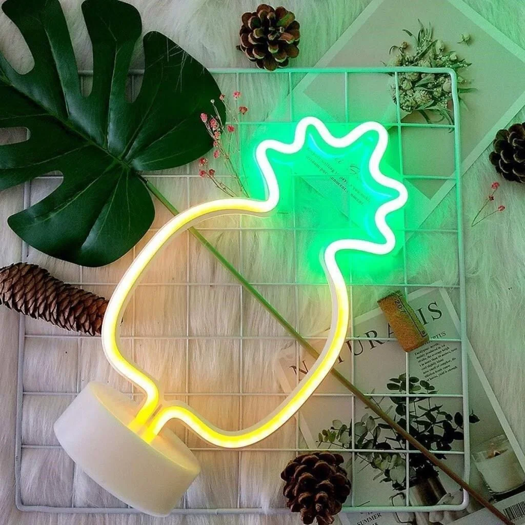 Dekoratif Ananaslı Neon Led Masa Ve Gece Lambası Hediyelik Lamba görsel 3