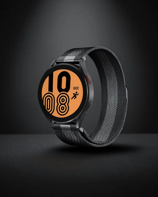 Watch 20mm Metal Mıknatıslı Kordon (saat Değildir) - Siyah-beyaz
