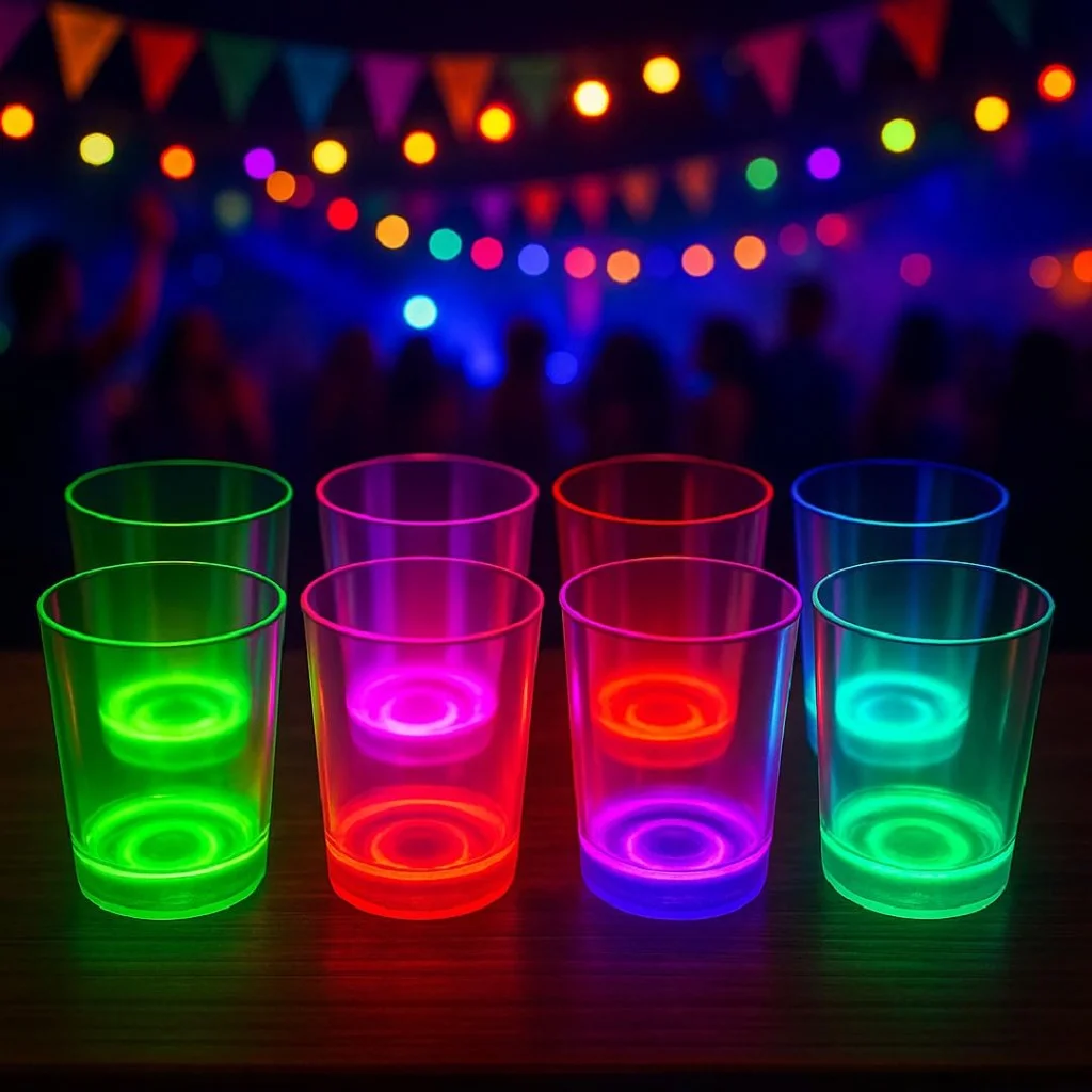 Karanlıkta Yanan Gece Işığı Mega Glow Bardaklar 8 Adet 8.5 x 10.5 cm görsel 5
