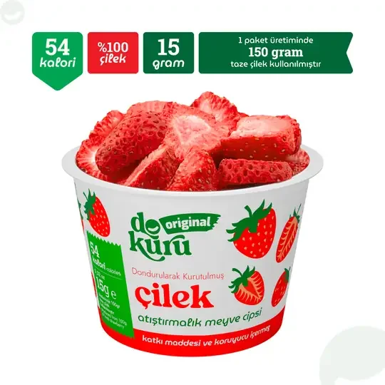Original Çilek Atıştırmalık Meyve Cipsi 15gr görsel 4