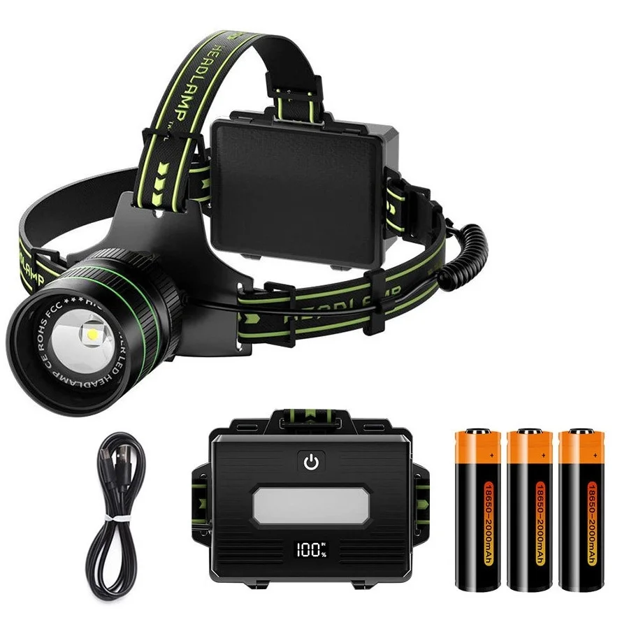 BD-9 60W TG + SMD LED Alüminyum Alaşımlı Zoomlu Type-C Şarjlı Sensörlü Kafa Feneri görsel 3