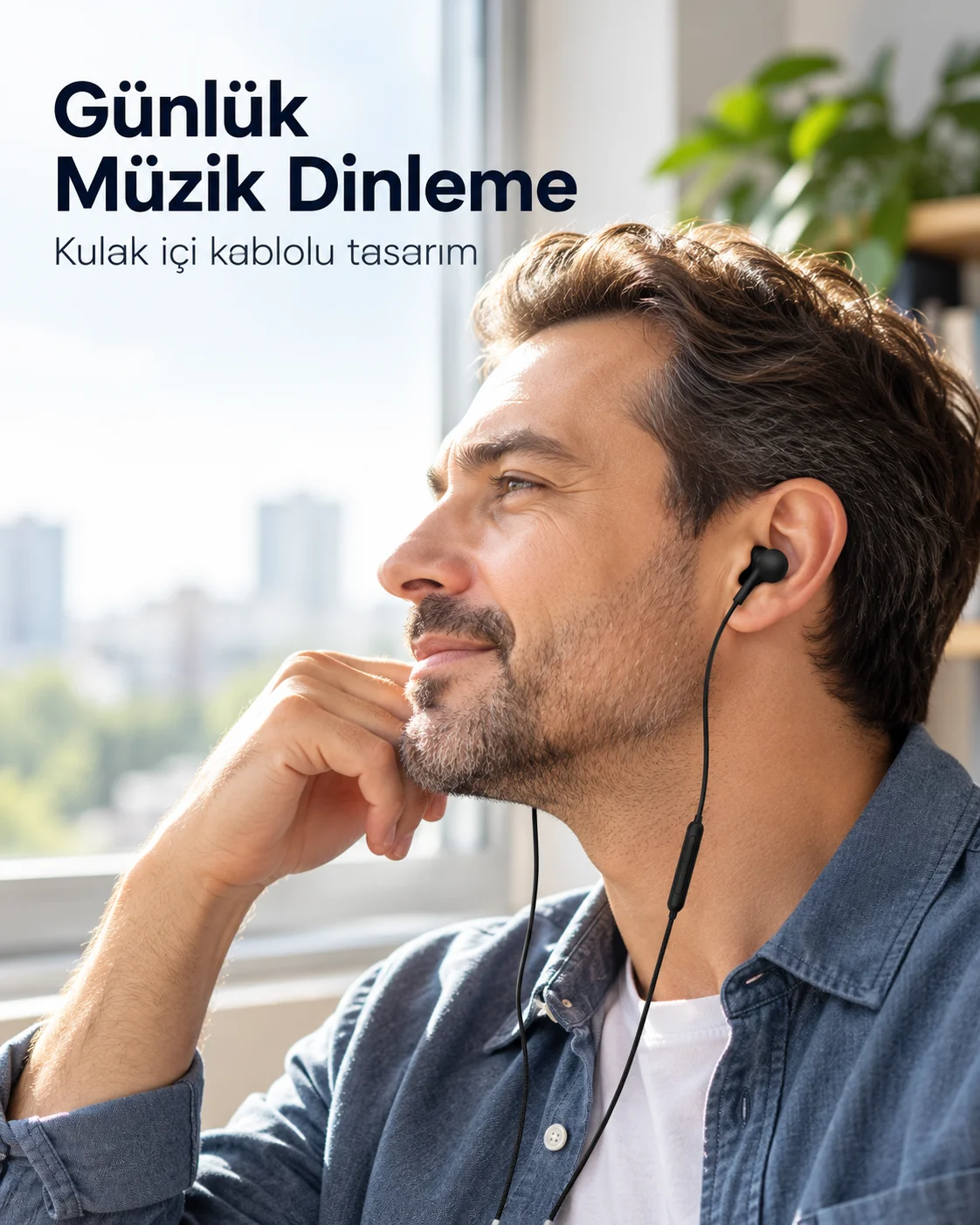 Günlük Kullanıma Uygun Silikon Uçlu Kablolu Kulaklık görsel 4