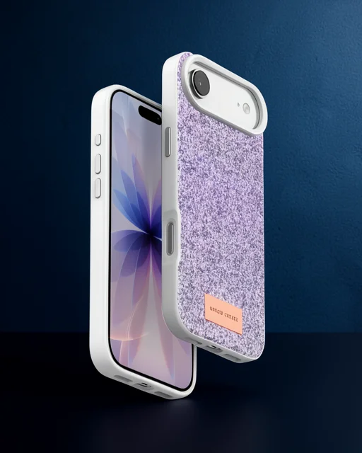 Onegif Apple İphone 17 Air Bright Simli Kapak - Lila