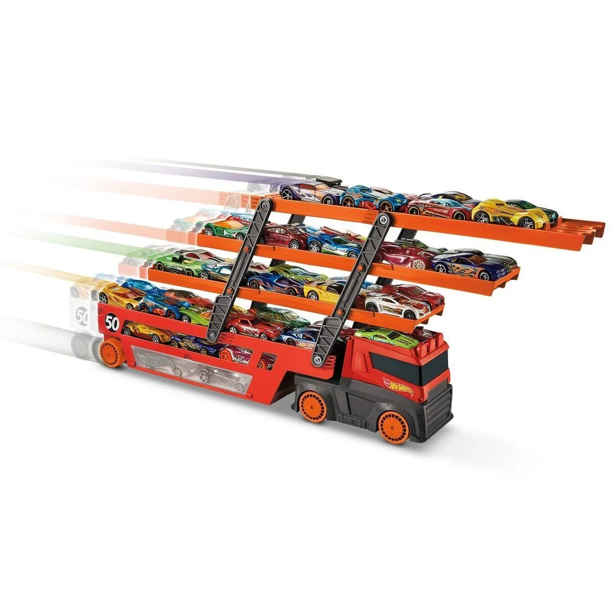 GHR48 Hot Wheels Mega Tır (Kırmızı-Turuncu) görsel 3