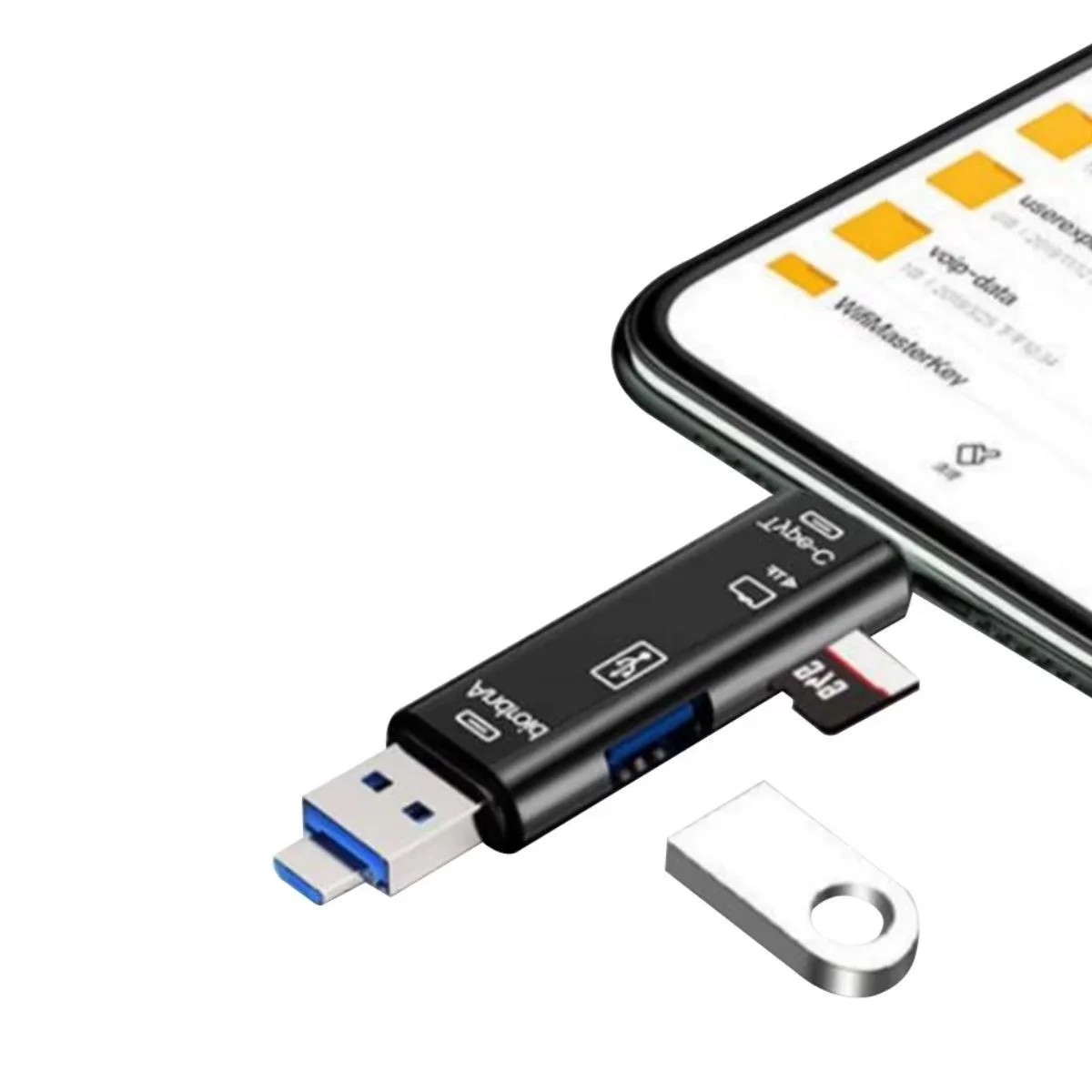 5 in 1 Çok Fonksiyonlu USB 2.0 cro Sd Kart Okuyucu - Usb/cro Usb/type-C Çıkışlı, Otg Çevirici görsel 5