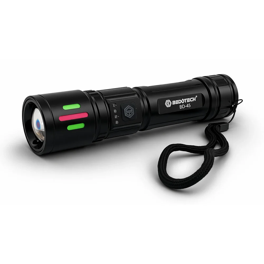 BD-15 6.4W TG LED Çok Fonksiyonlu Alüminyum Alaşımlı Zoomlu Type-C Şarjlı El Feneri görsel 7