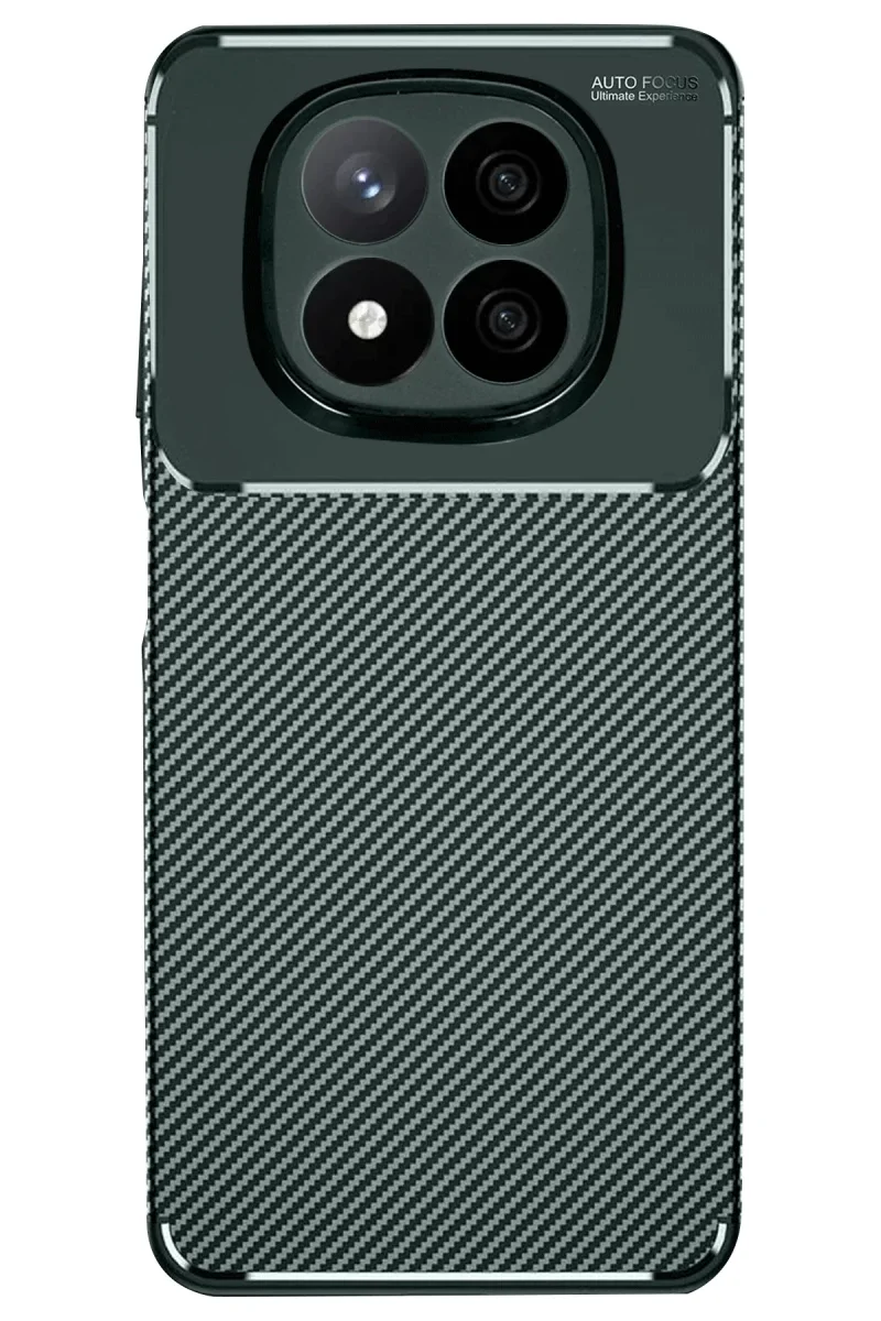 Xiao Red Note 14 Pro 5G Kılıf Auto Focus Karbon Kapak - Koyu Yeşil görsel 2