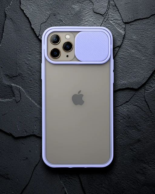 Apple İphone 11 Pro Kılıf Palm Buzlu Kamera Sürgülü Silikon - Lila