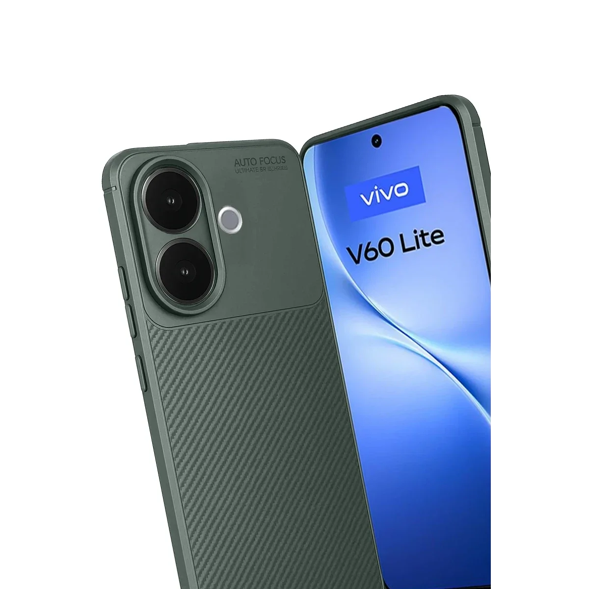 Vivo V60 Lite Auto Focus Karbon Kapak - Koyu Yeşil görsel 3