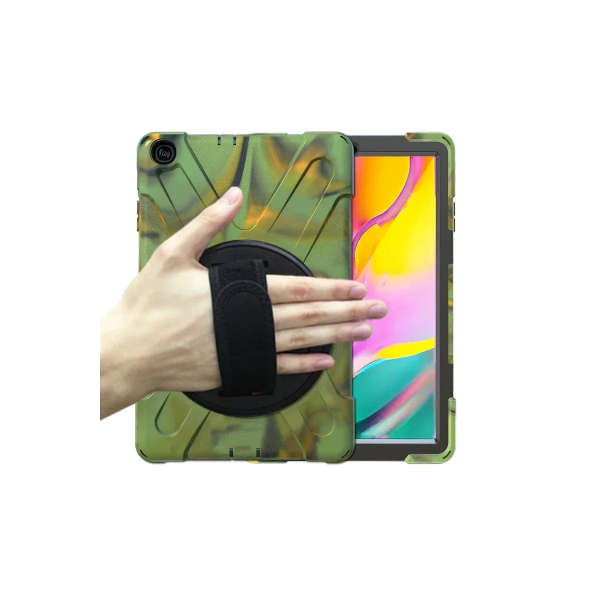 Samsung Galaxy T510 Tab A 10.1 Kılıf Amazing Tablet Kapak - Kamuflaj görsel 3