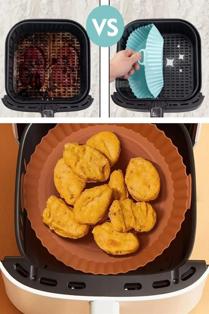 Renkli Isıya Dayanıklı Yıkanılabilir Silikon Fırın Ve Airfryer Yuvarlak Pişirme Matı 20 Cm (adet fiyatıdır) görsel 2