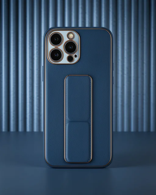 Apple İphone 13 Pro Kılıf Coco Deri Standlı Kapak - Mavi