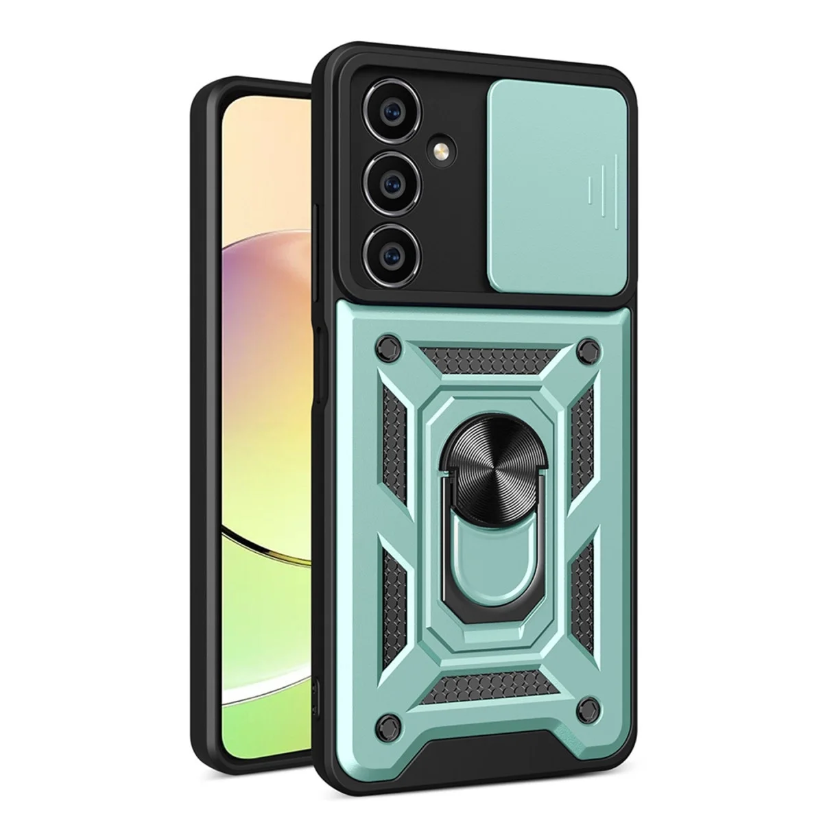 Samsung Galaxy A05 Kılıf Pars Lens Yüzüklü Silikon - Yeşil