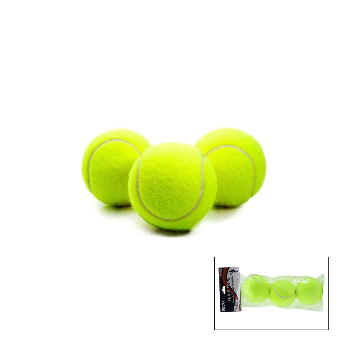 3'lü Tenis Kort Topu - Poşetli Kartela Ambalaj görsel 2