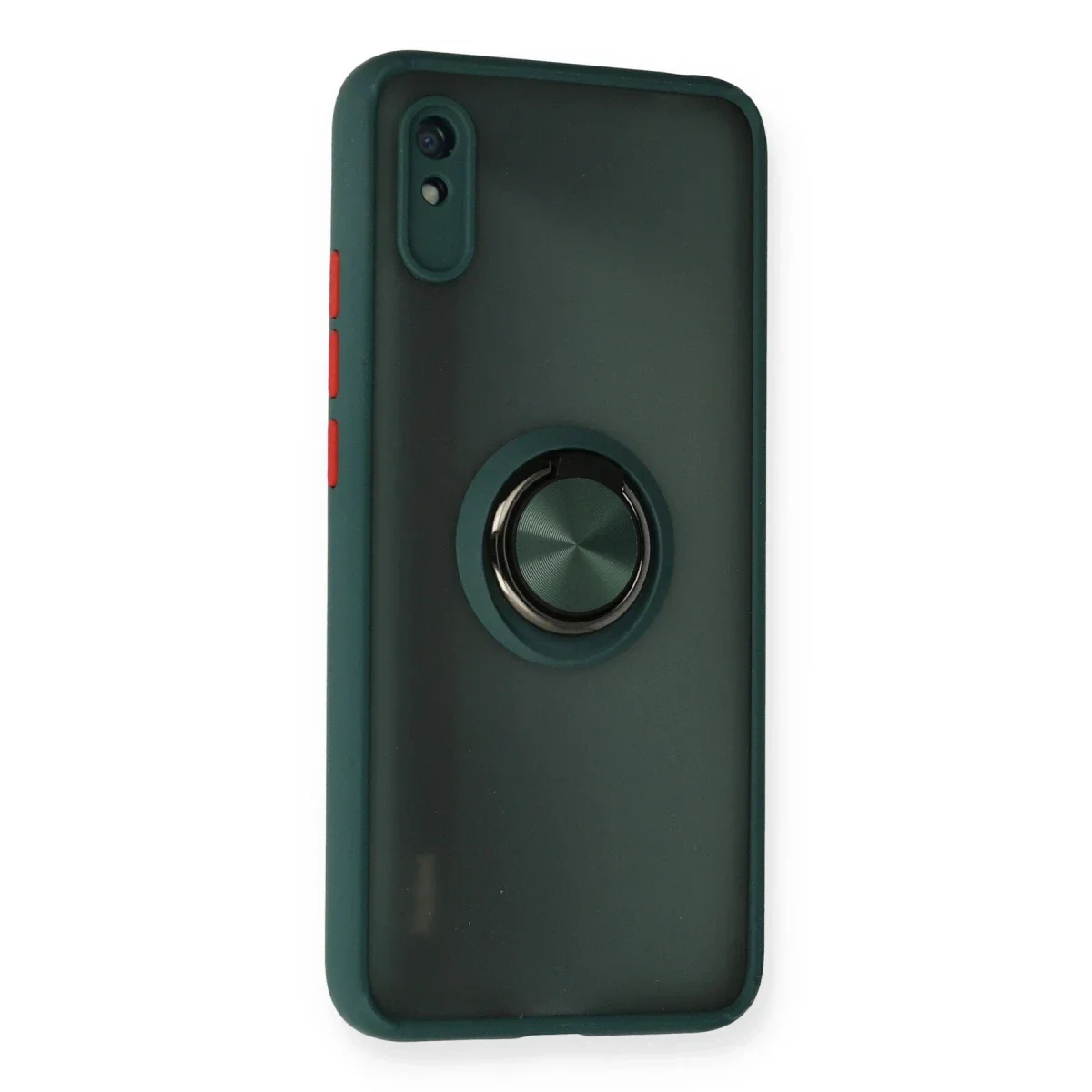 Xiaomi Redmi 9A Kılıf Montreal Yüzüklü Silikon Kapak - Yeşil görsel 2