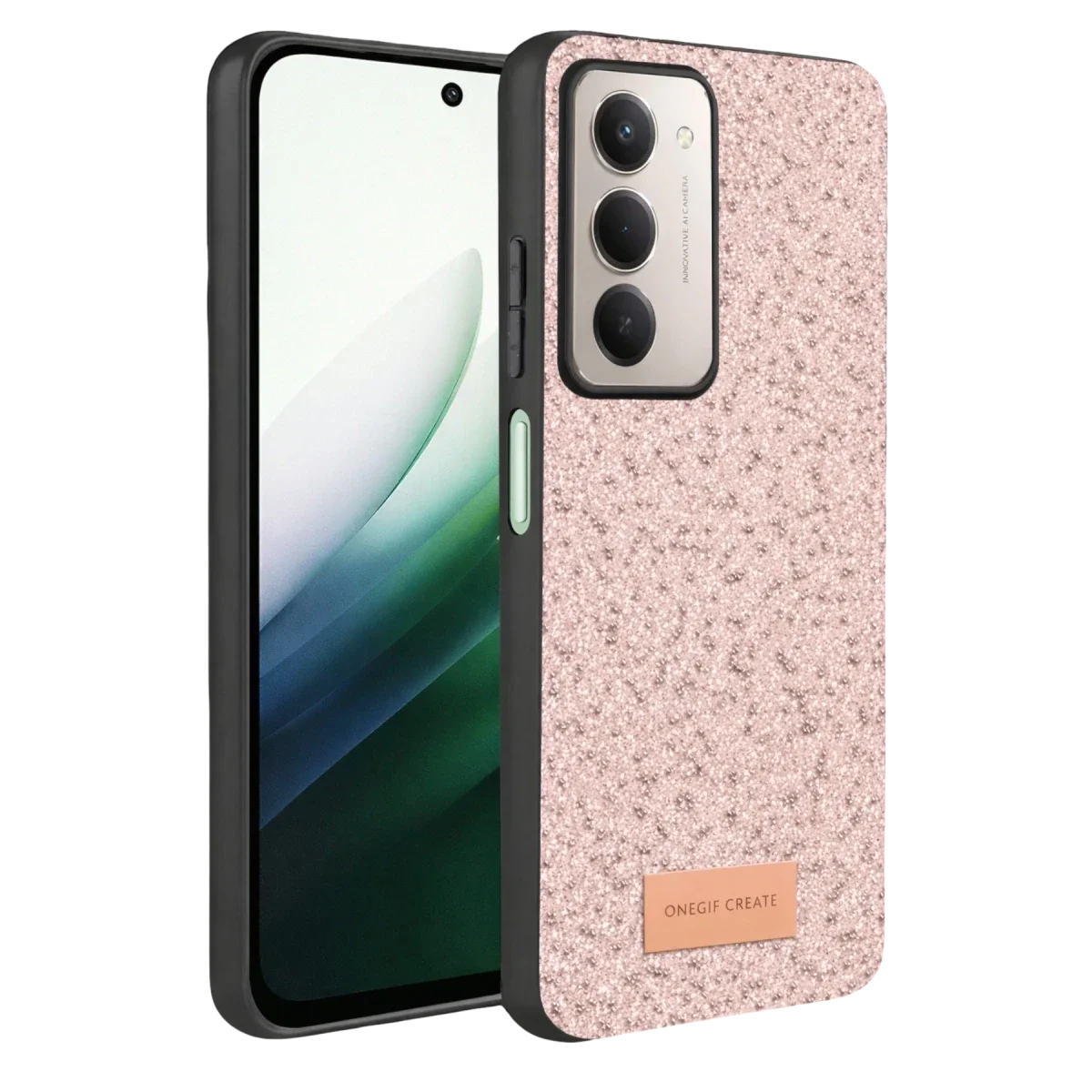Onegif Xiaomi Redmi 15 4G Bright Simli Kapak - Pembe