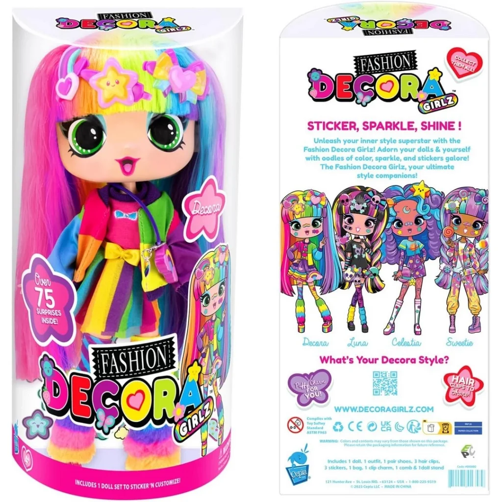 Decora Girlz Büyük Moda Bebek 28 cm görsel 3