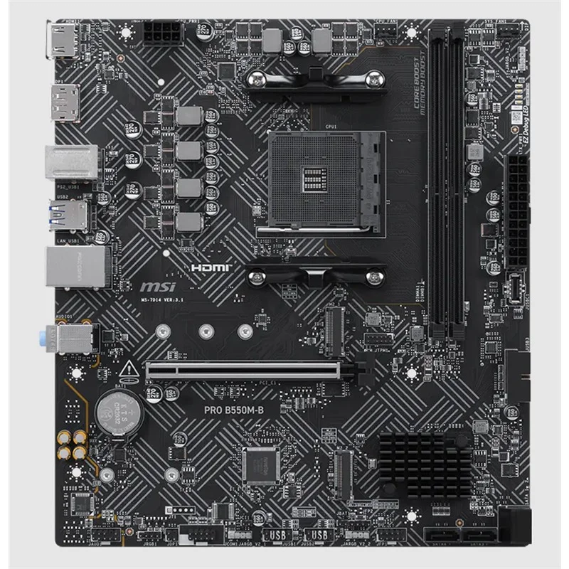 Pro B550M-B DDR4 4600MHZ 1XHDMI 2XM.2 Matx AM4 ( AM4 5000/5000G/4000G/3000/3000G Serileri İle Uyumlu) görsel 2