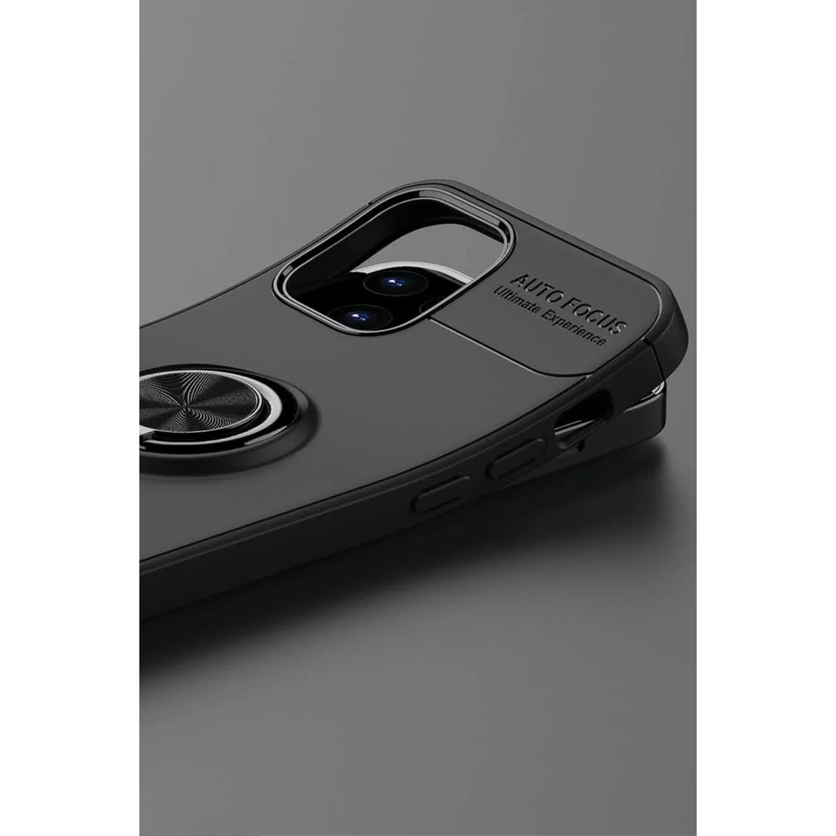 Apple İphone 12 Kılıf Range Yüzüklü Silikon - Siyah-mavi görsel 5
