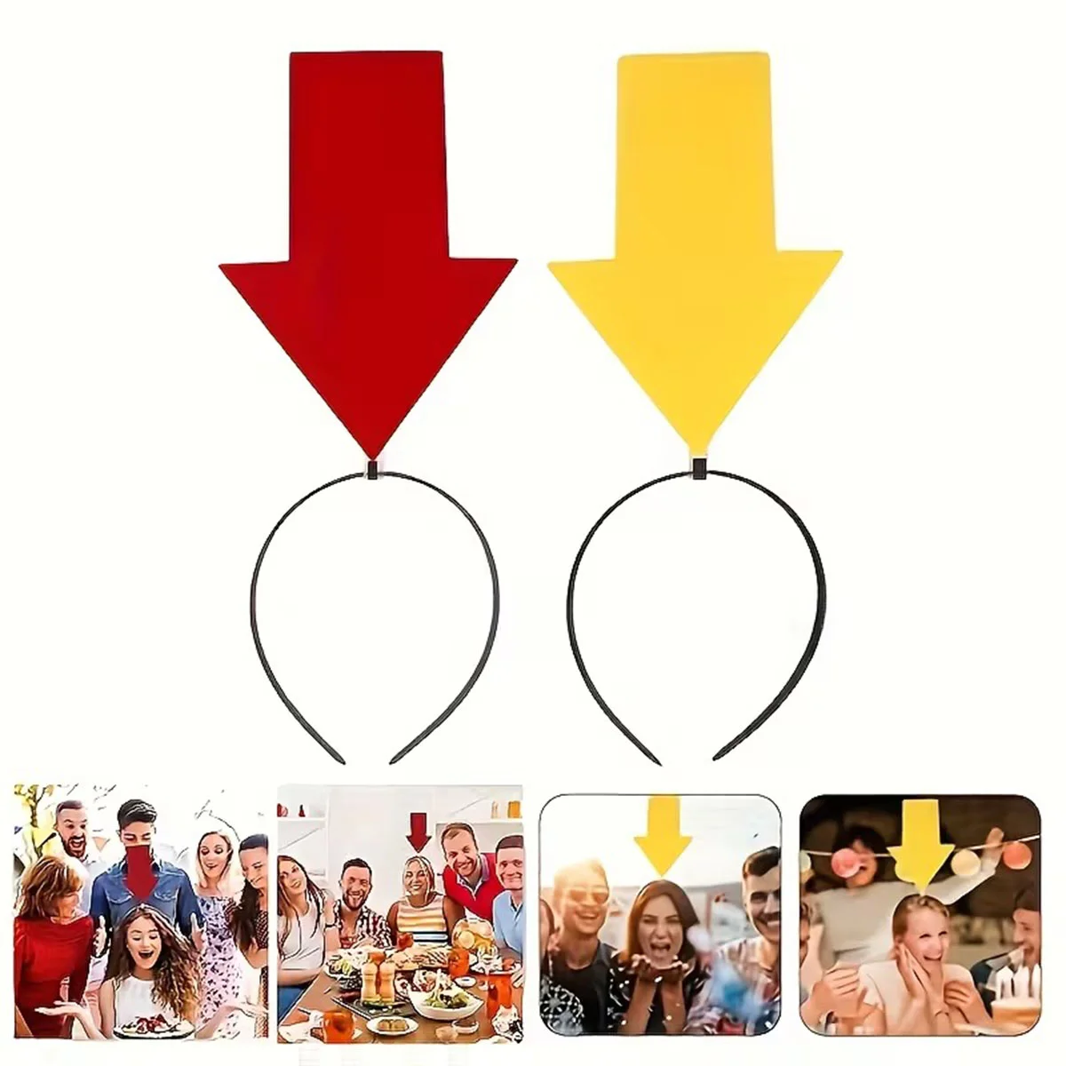 Kişiselleştirilebilir Ok İşaretli Mesaj Tacı (2’li Set Sarı-Kırmızı) görsel 3