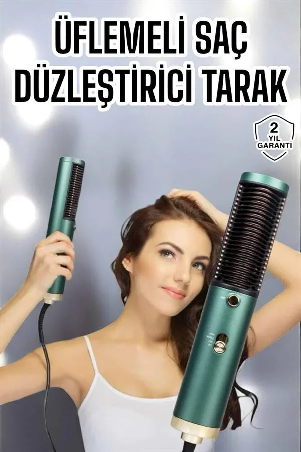 Fön Tarak Saç Düzleştirici Üflemeli Fön Makinesi Sıkı Dişli Taşınabilir görsel 2